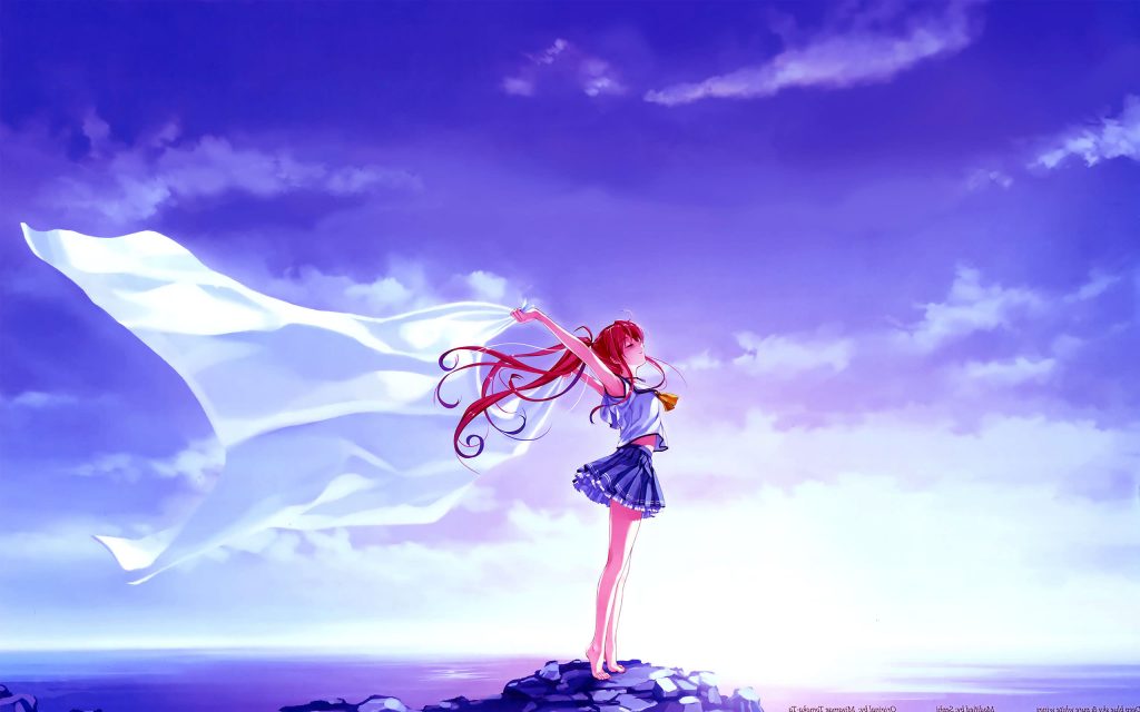 Girl Anime Hd Alone - 1024x640 Wallpaper 