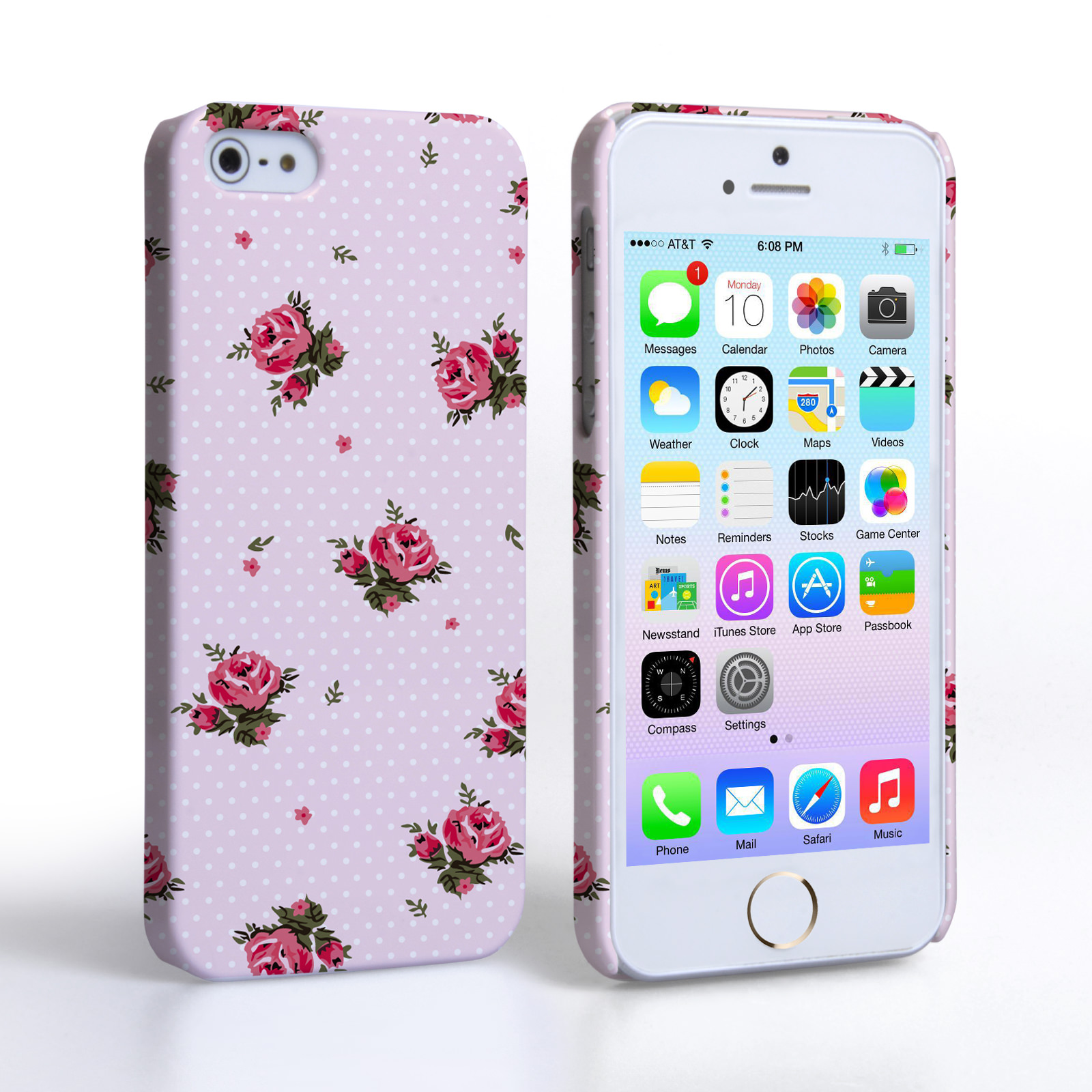 Caseflex Iphone Se Vintage Roses Polka Dot Wallpaper - Iphone 5s Case With Quote - HD Wallpaper 