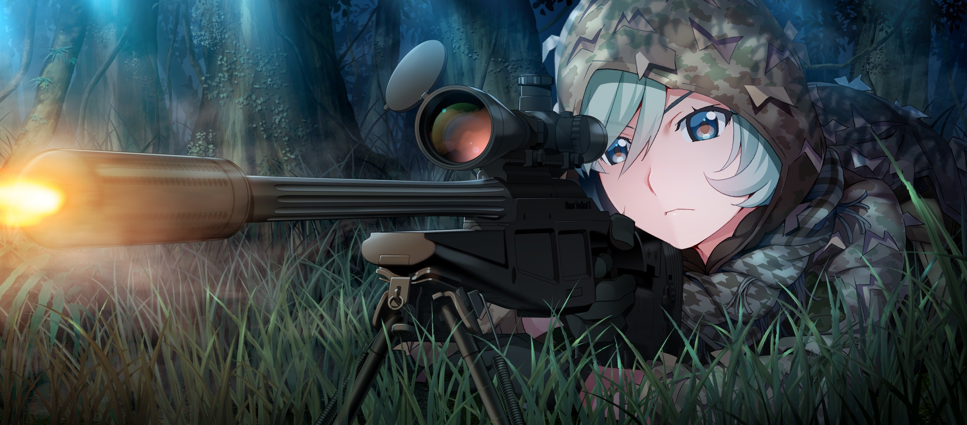 Sniper Rifle Grisaia Phantom Trigger Snipers Anime - Grisaia Phantom Trigger Megumi - HD Wallpaper 