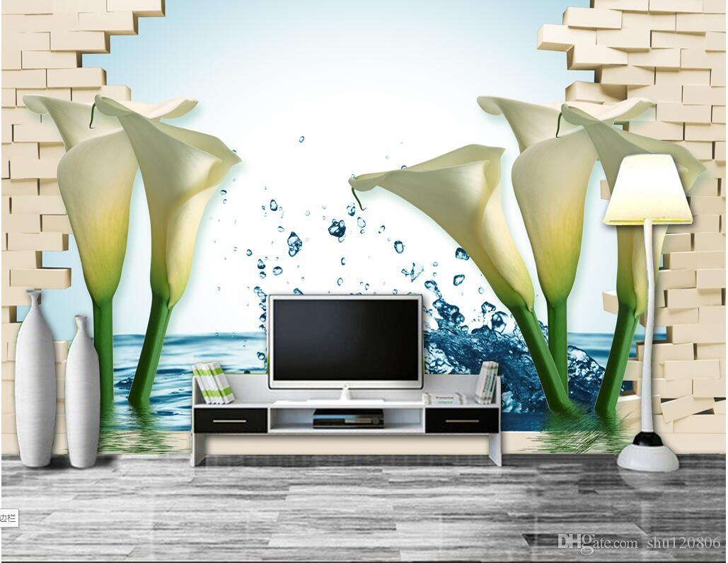 Calla Lily Flowers In Water - HD Wallpaper 