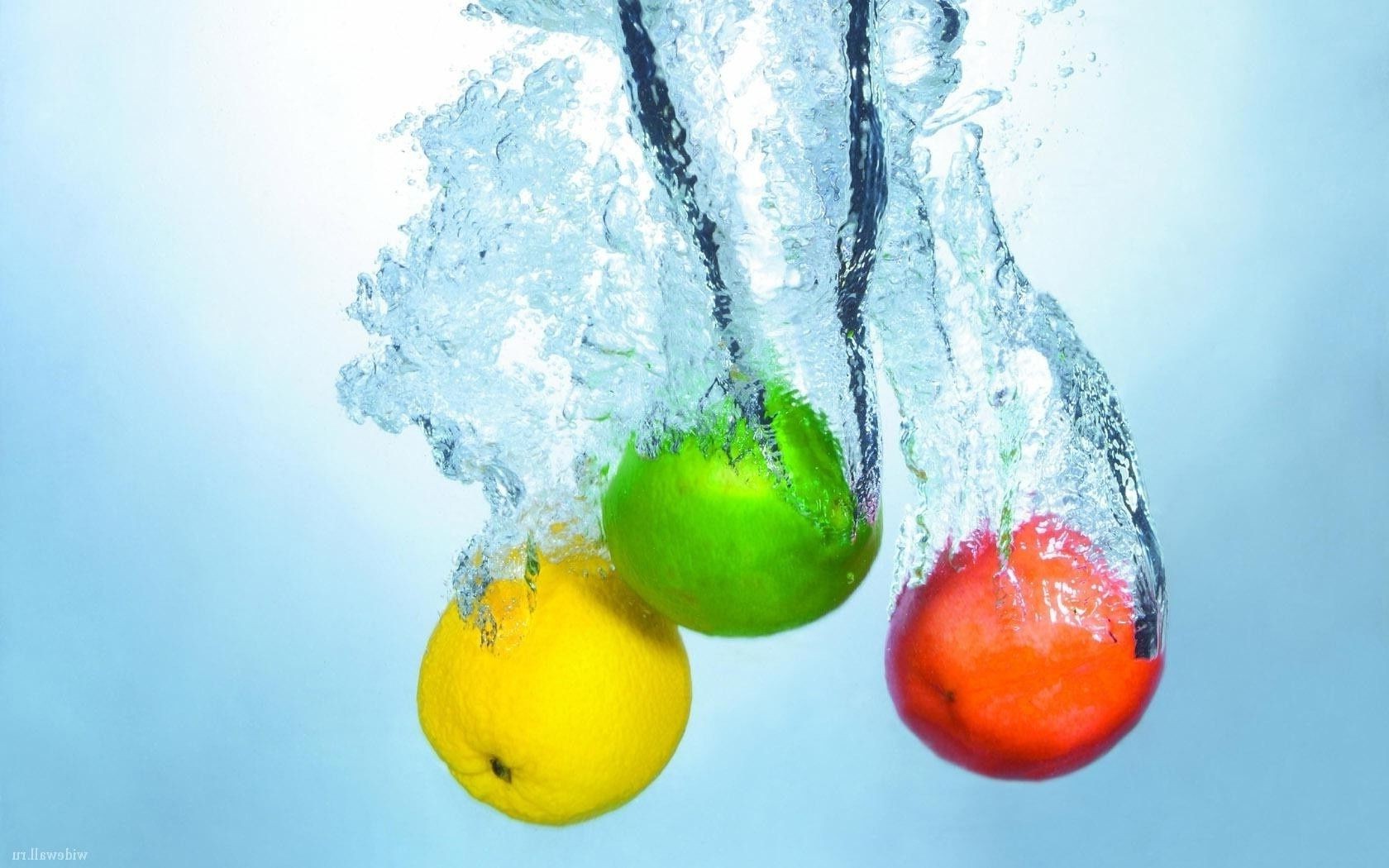 Fruit Wet Water Cold Drop Nature Food Freshness Ice - Лайм И Лимон В Воде - HD Wallpaper 