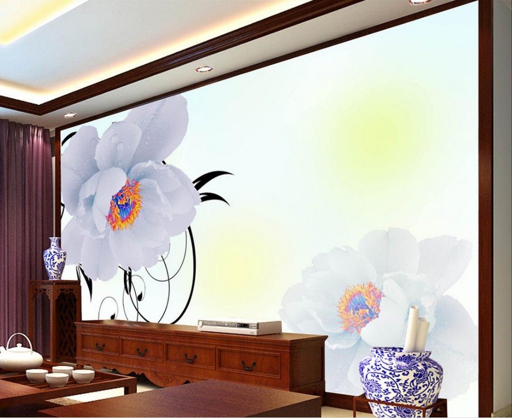 Lwcx Custom 3d Wallpaper Beautiful Flowers Modern Minimalist - Tranh 5d Dán Tường - HD Wallpaper 