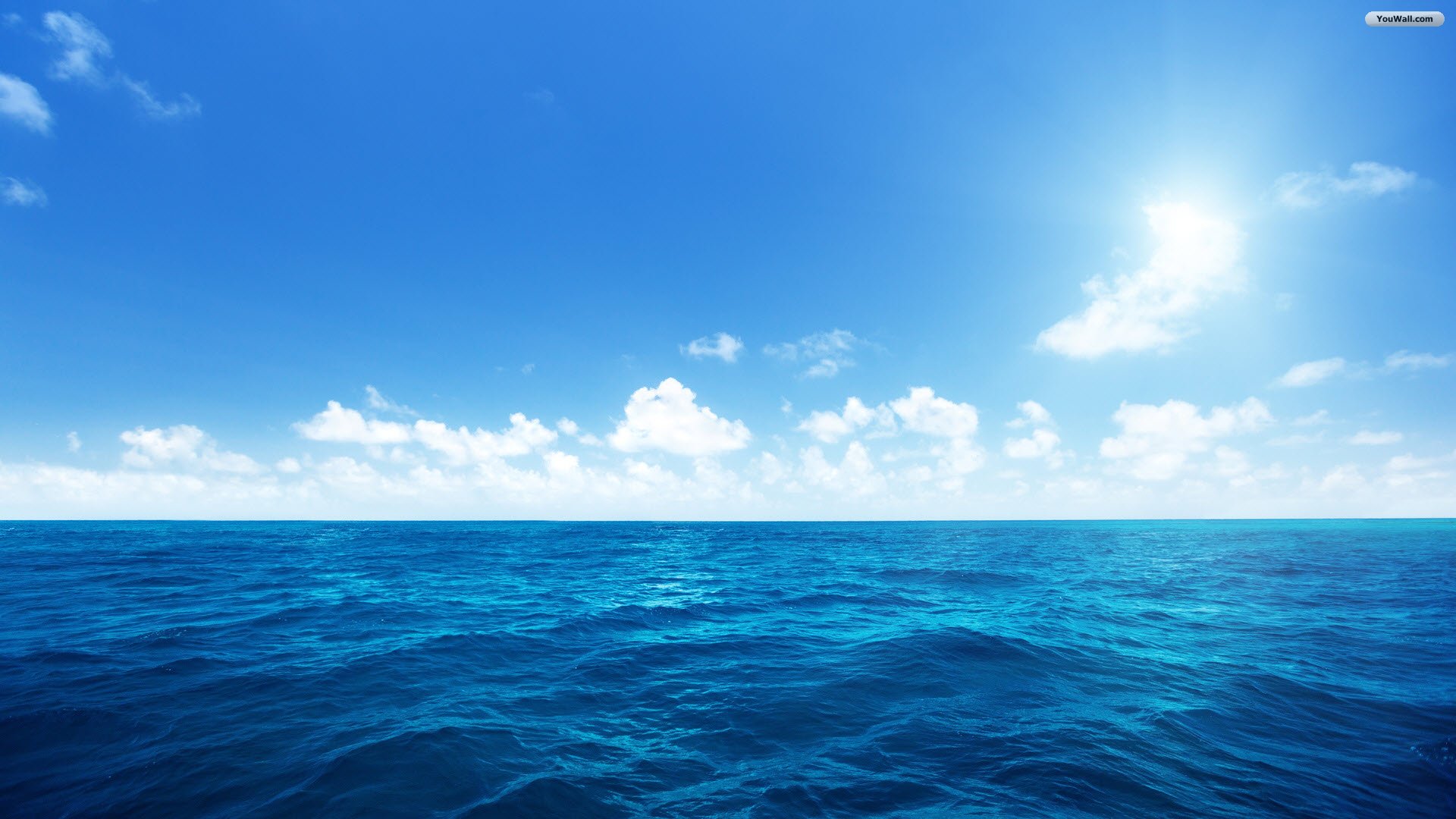 Blue Sea And Sky - HD Wallpaper 