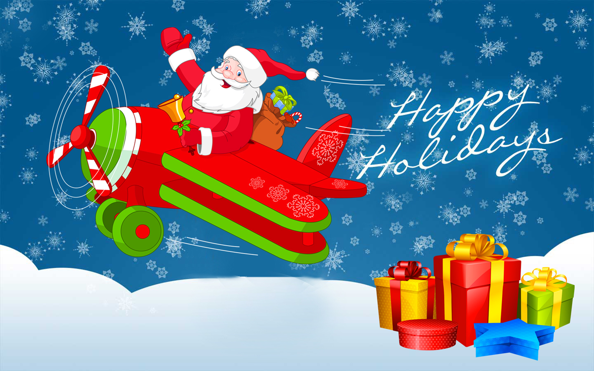 Happy Holidays Santa Claus - HD Wallpaper 
