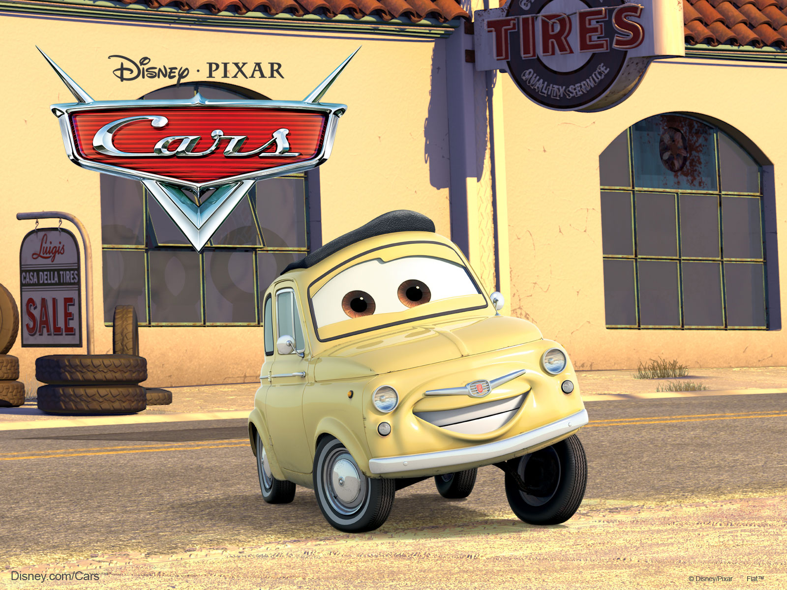 Luigi The Italian Car From The Disney/pixar Move Cars - Mcqueen Cars Doc Cars - HD Wallpaper 