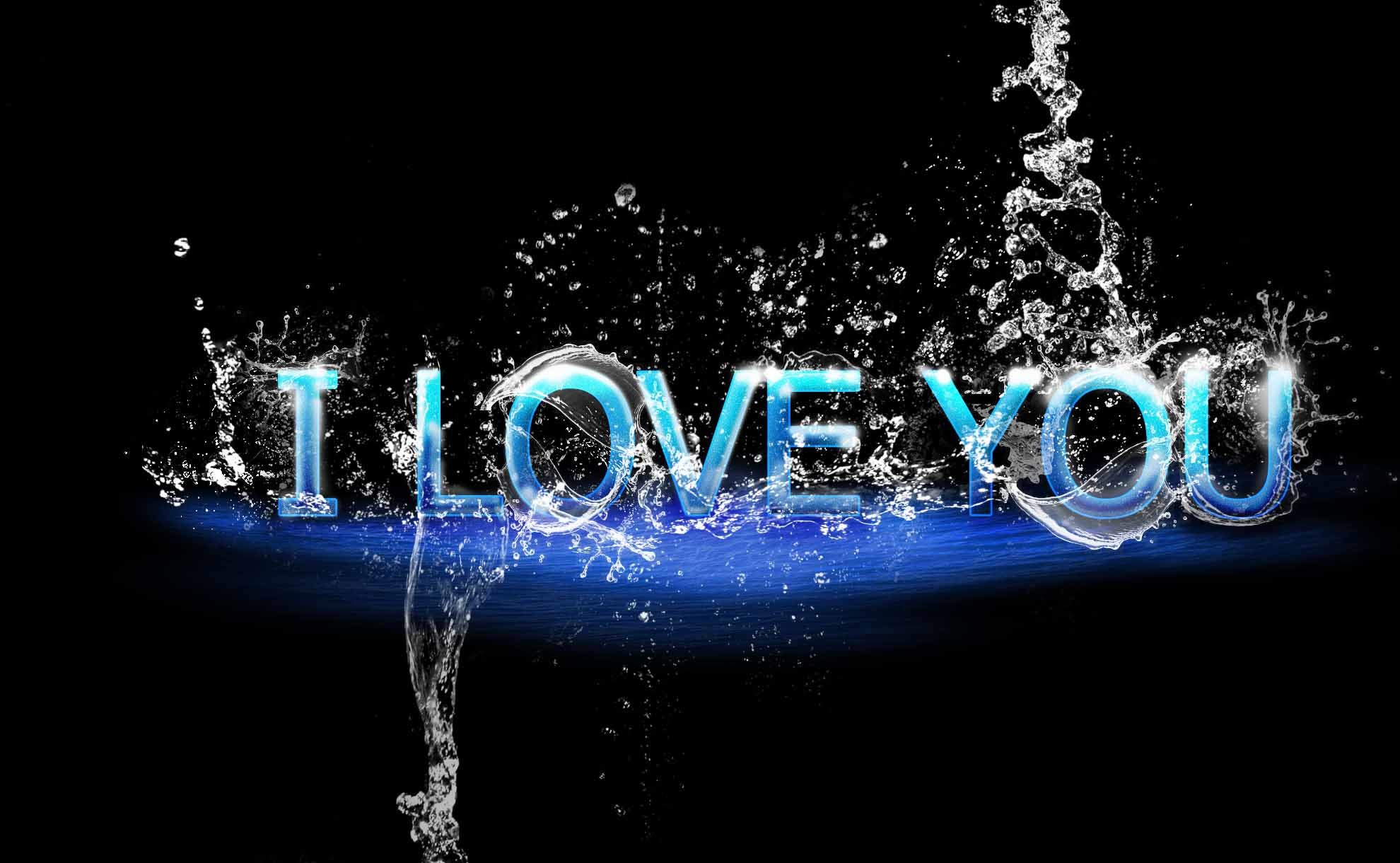 Aweysome I Love You 3d Water Love Wallpaper 
 Data - Love - HD Wallpaper 