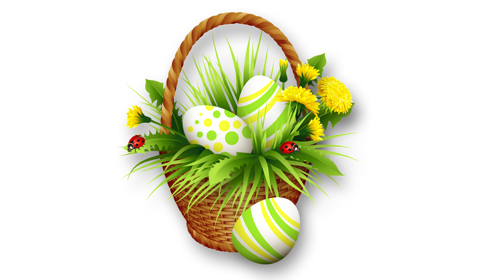 Easter Basket Bunny Png Clipart - Easter Eggs Basket Transparent Background - HD Wallpaper 