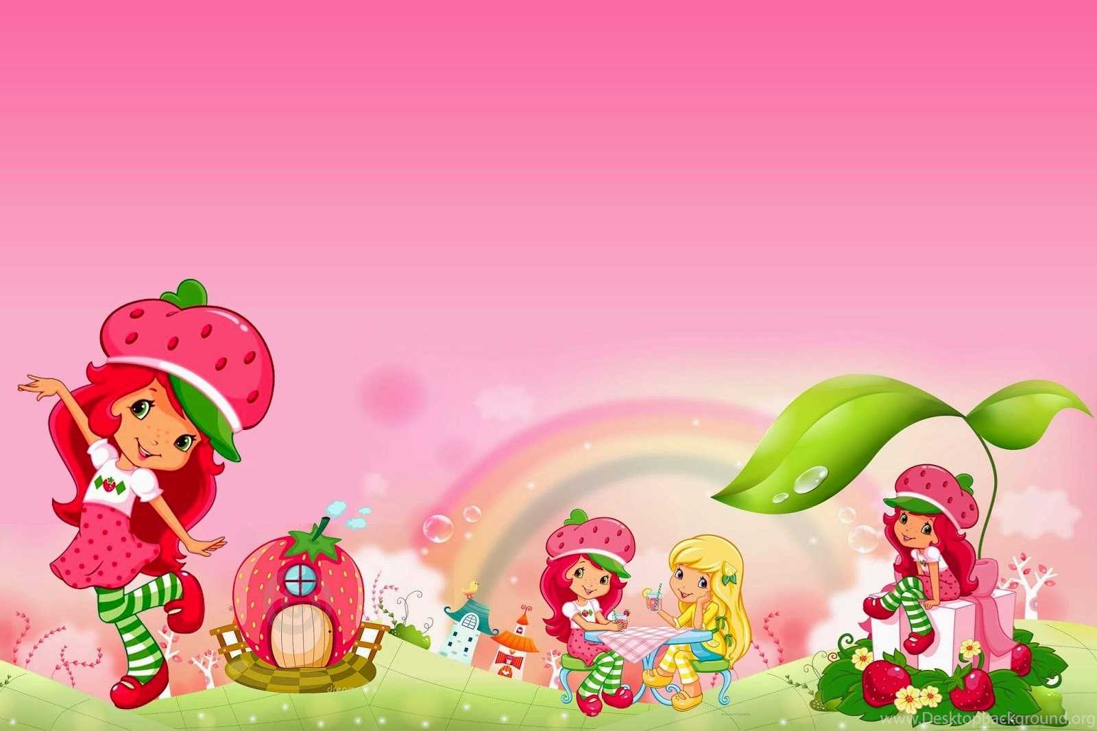 Strawberry Shortcake Wallpaper - Strawberry Shortcake Background For Birthday - HD Wallpaper 