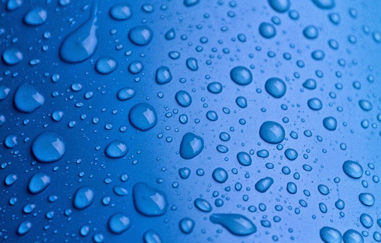 Photo Wallpaper Metal, Blue, Water, Texture, Drops - Blue Water Drops Texture - HD Wallpaper 