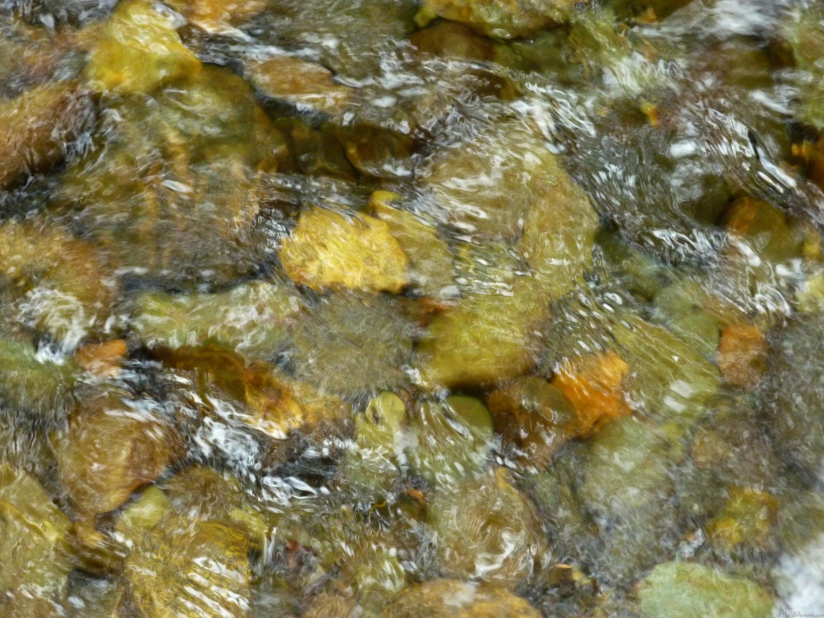 Pebbles In Home Creek - Water Running Over Stones - HD Wallpaper 