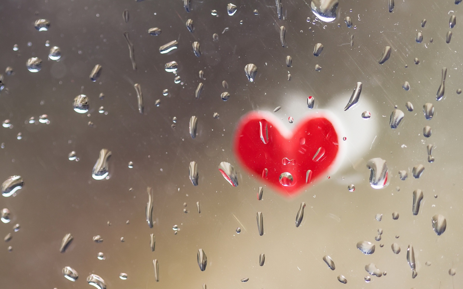 Corazon Con Gotas De Agua - HD Wallpaper 