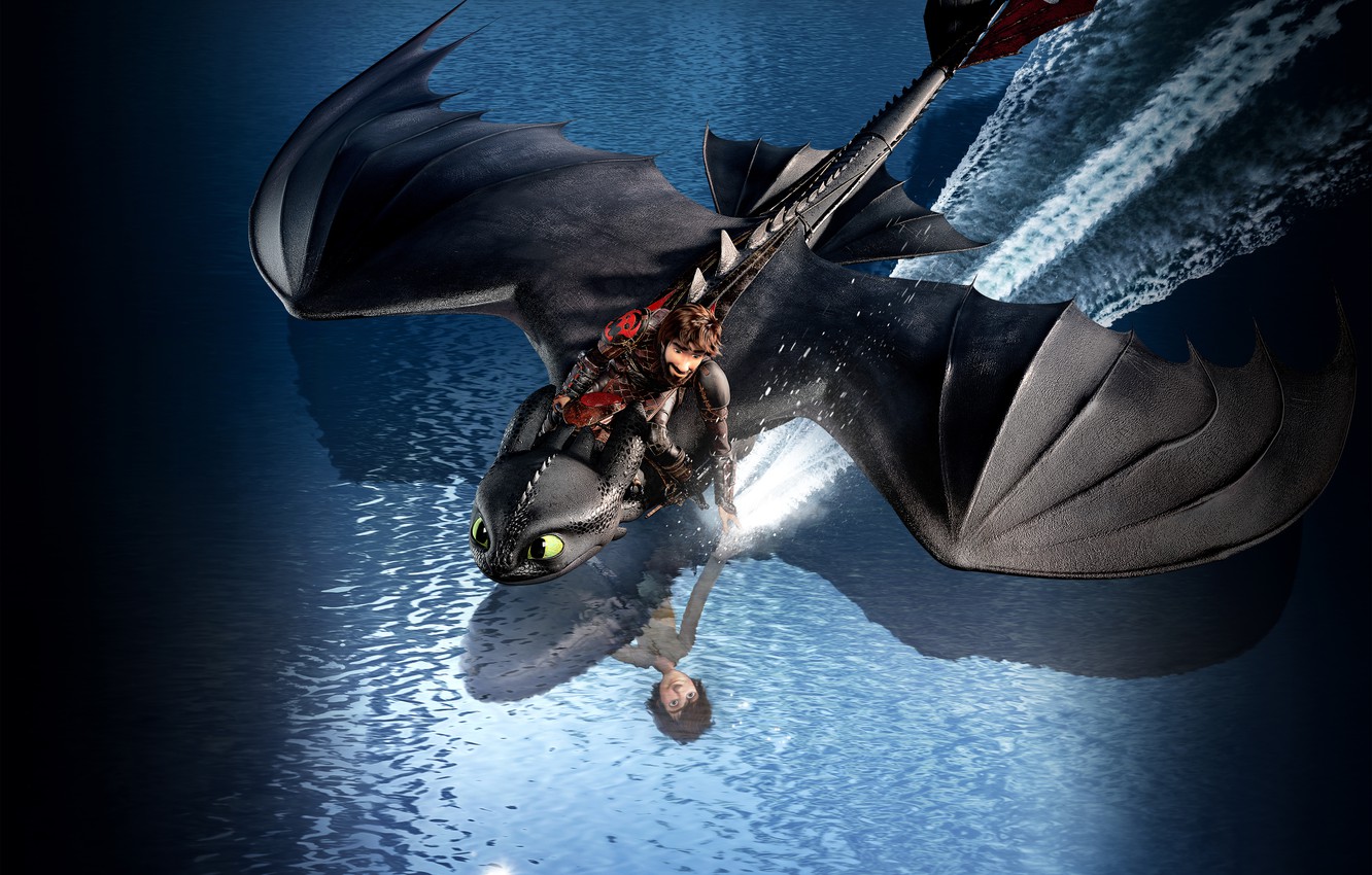 Photo Wallpaper World, Action, Fantasy, Dragon, Black, - Hidden World How To Train Your Dragon 3 - HD Wallpaper 
