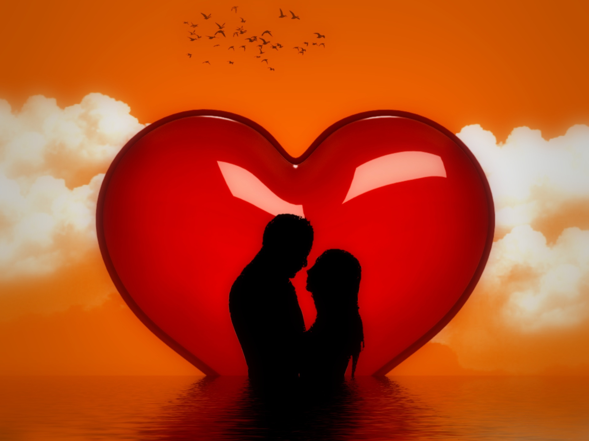 Man Woman Heart Free Photo - Man And Woman In Heart - HD Wallpaper 