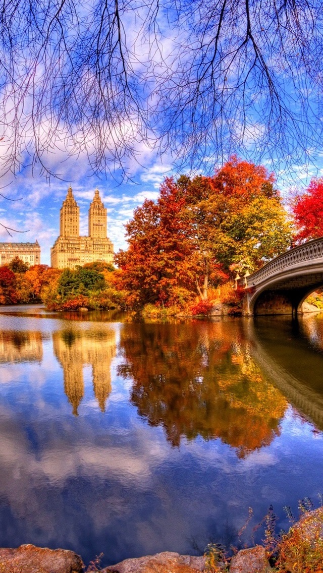 Autumn Beautiful Central Park 640x1136 Wallpaper Teahub Io