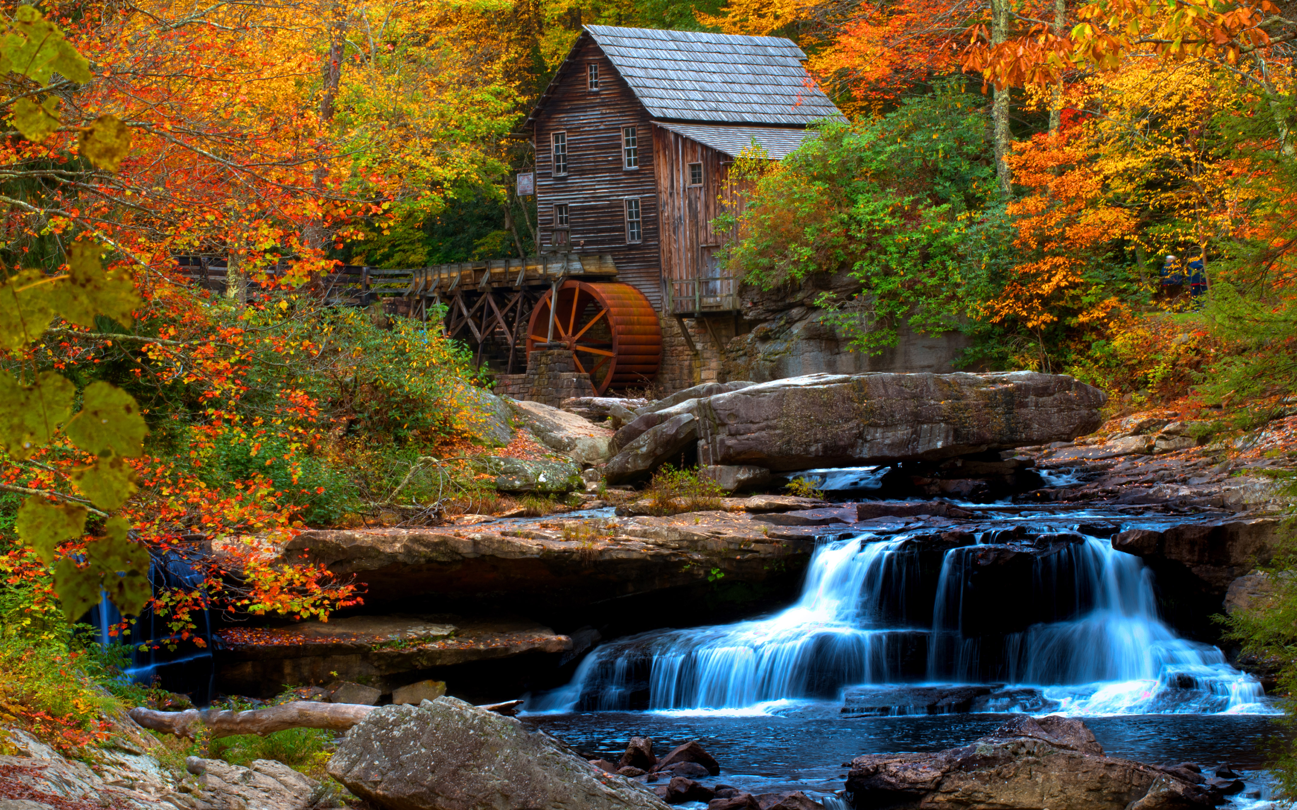 Grist Mill In The Fall - HD Wallpaper 