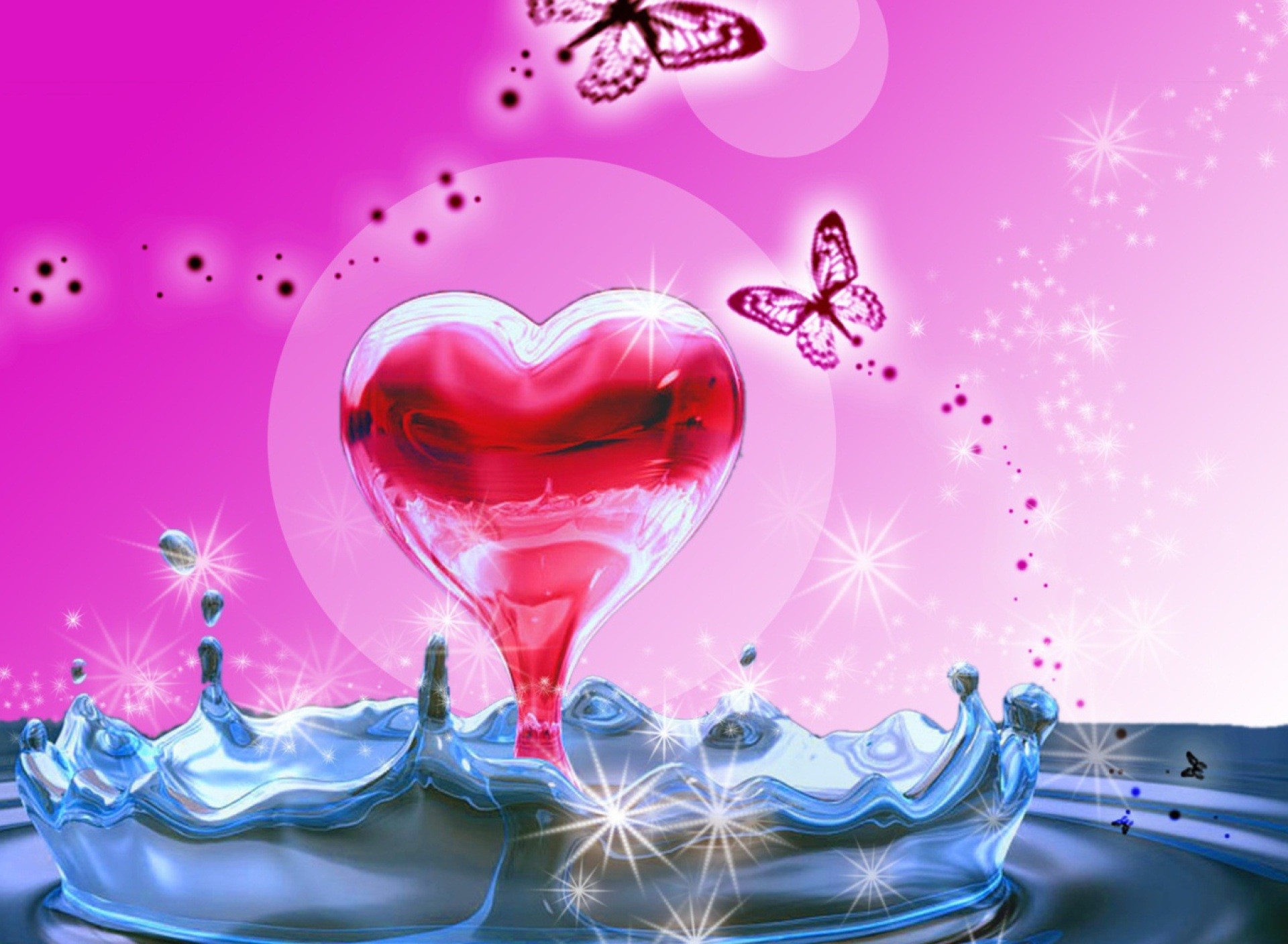 3d Heart In Water Wallpaper1920x1408 Wallpaper Screensaver - HD Wallpaper 