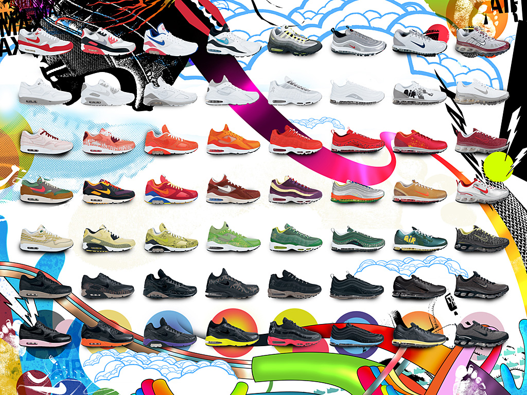 3 Decades Of Air - Nike Powerwall Air Max - HD Wallpaper 