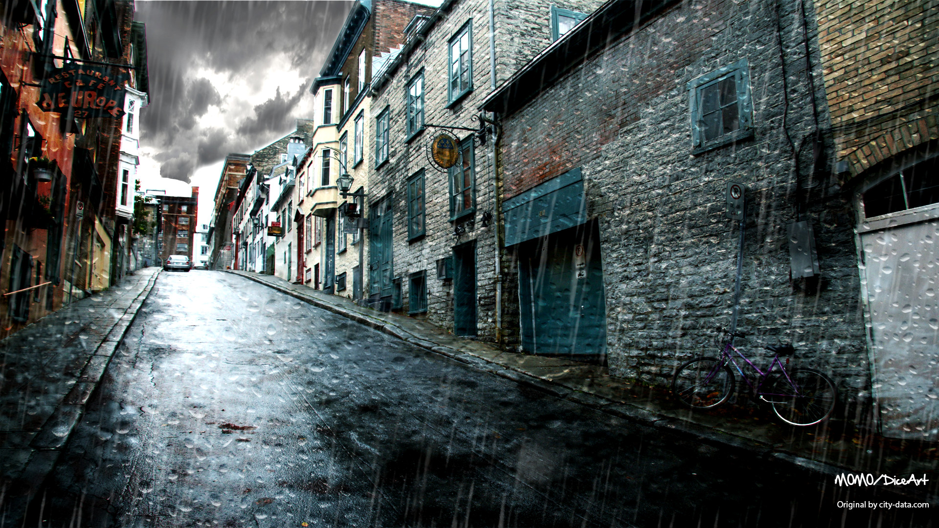 Straãe Groãstadt Regen Dã¼ster Lonely Wasser Wallpaper - High Resolution Street Background - HD Wallpaper 