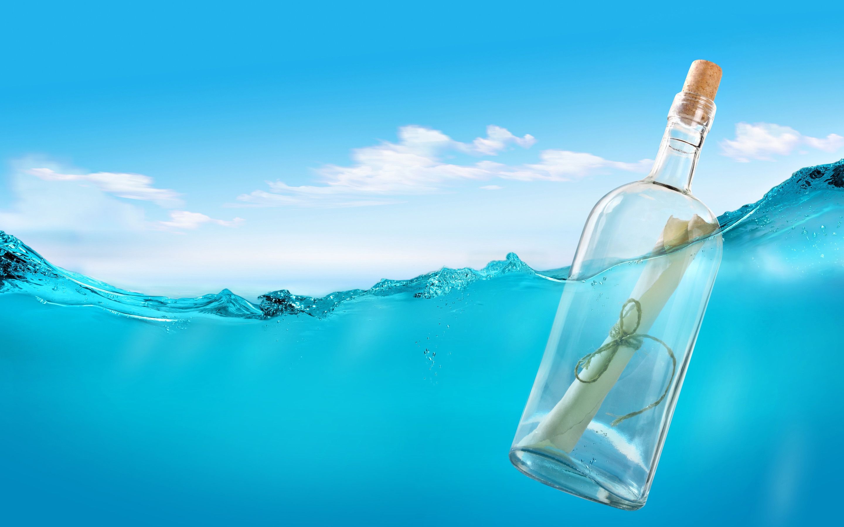 Message In Bottle Background - HD Wallpaper 