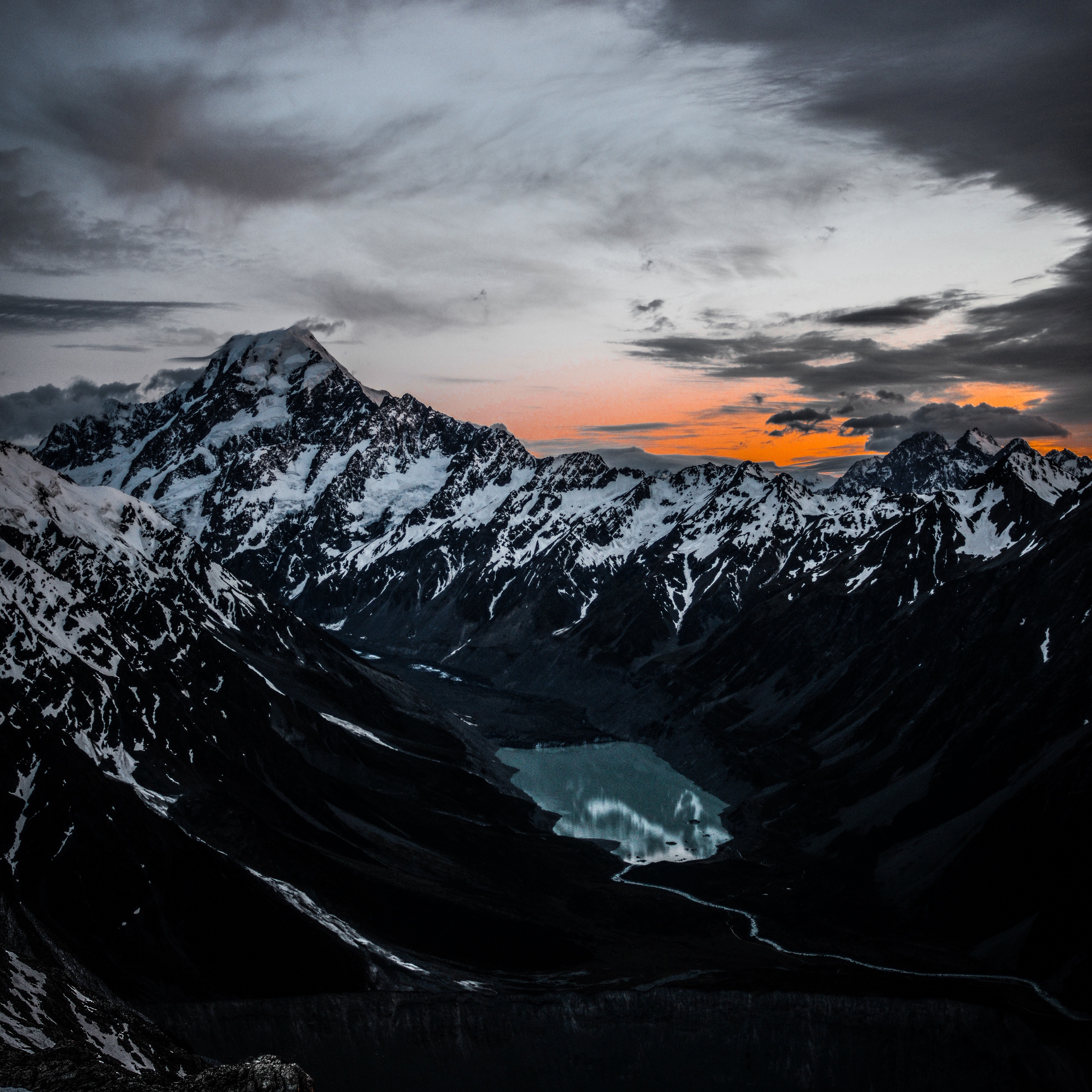 Wallpaper Mountains, Lake, Tops, Top View - Горы Обои На Телефон - HD Wallpaper 
