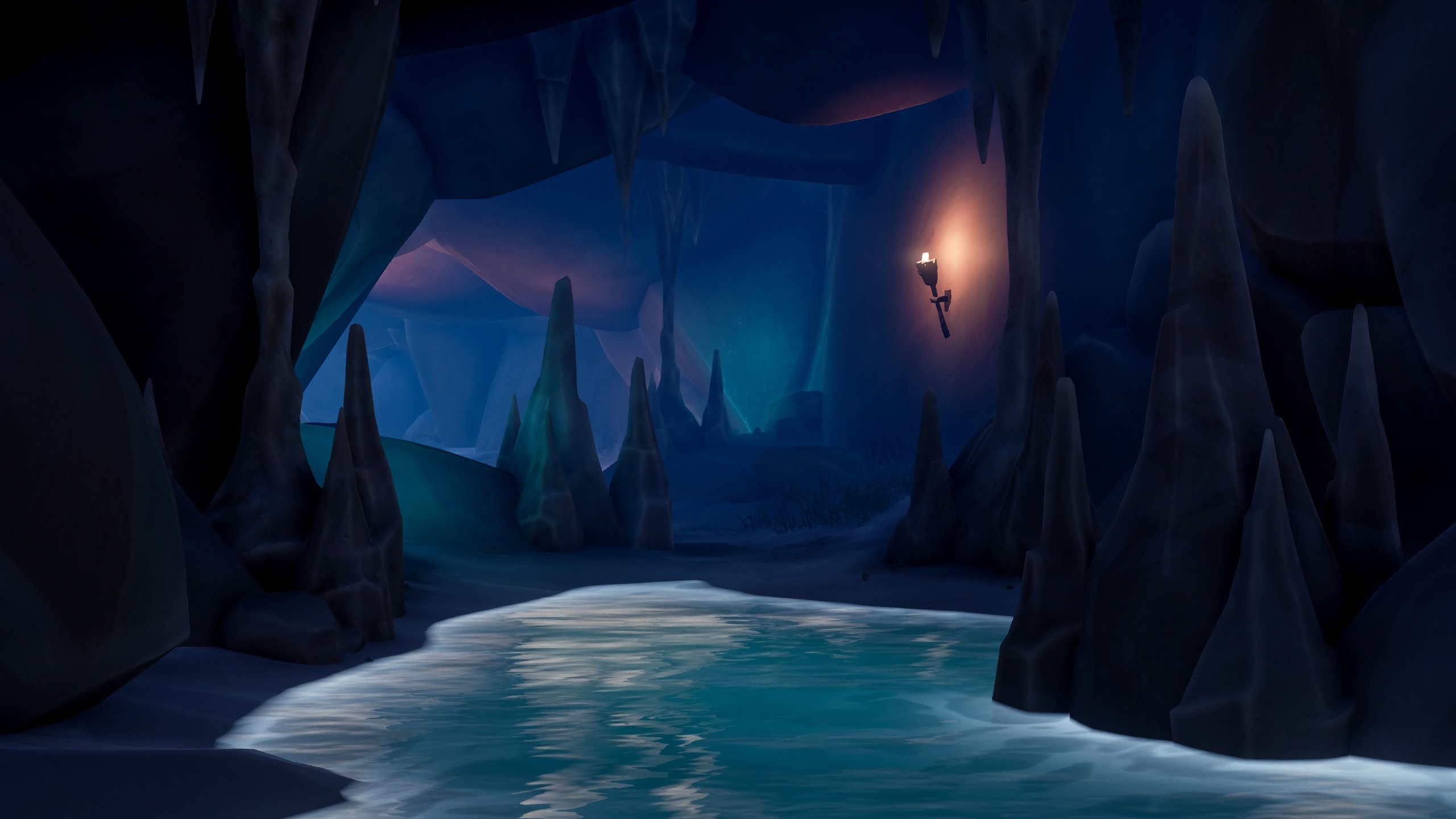 Wallpaper Cave, Art, Water, Dark - Water Cave Game Background - HD Wallpaper 