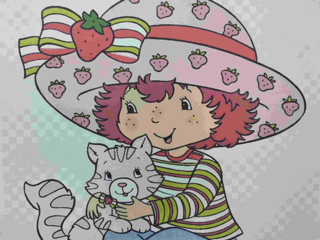 Strawberry Shortcake Draw Of A Girl Who Has A Red Wavy - Drawing Strawberry Girl Cartoon - HD Wallpaper 