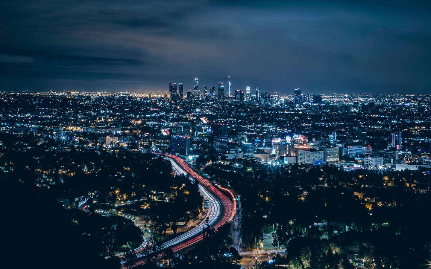 Los Angeles, Skyscrapers, Night, Lights, Usa, Buildings - Los Angeles - HD Wallpaper 