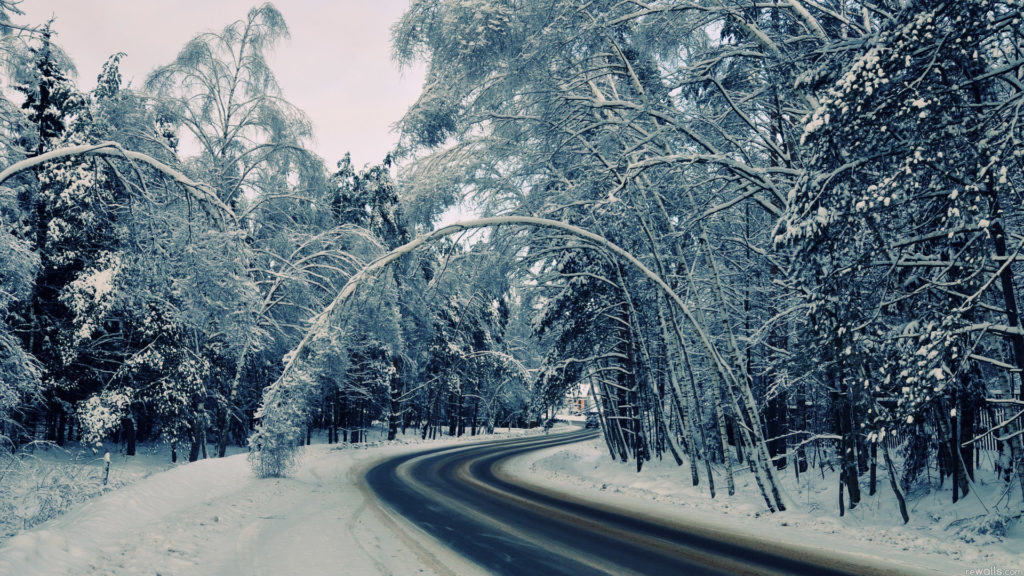 Winter Road Wallpapers - Winter Mac Backgrounds - HD Wallpaper 