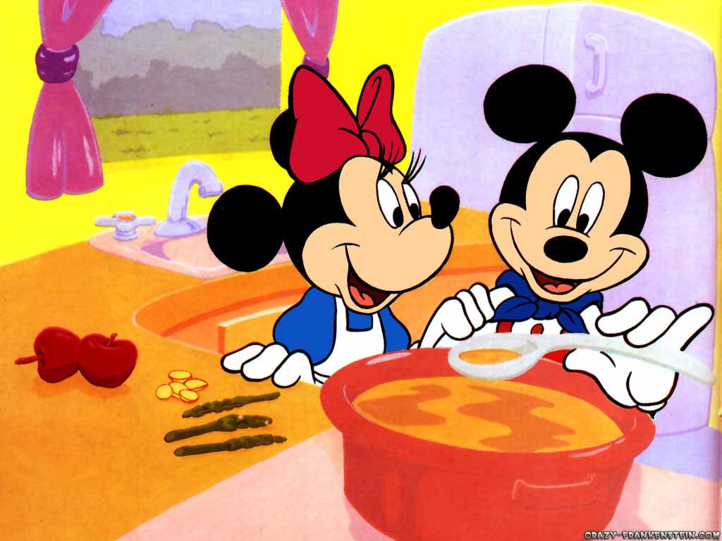 Mickey Mouse Cartoon Food - HD Wallpaper 