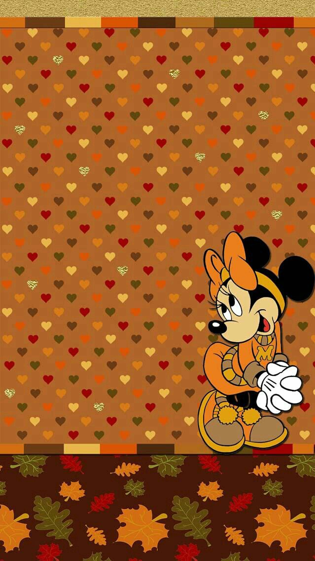 Autumn, Minnie Mouse, And Wallpaper Image - Disney Fall Iphone Backgrounds - HD Wallpaper 