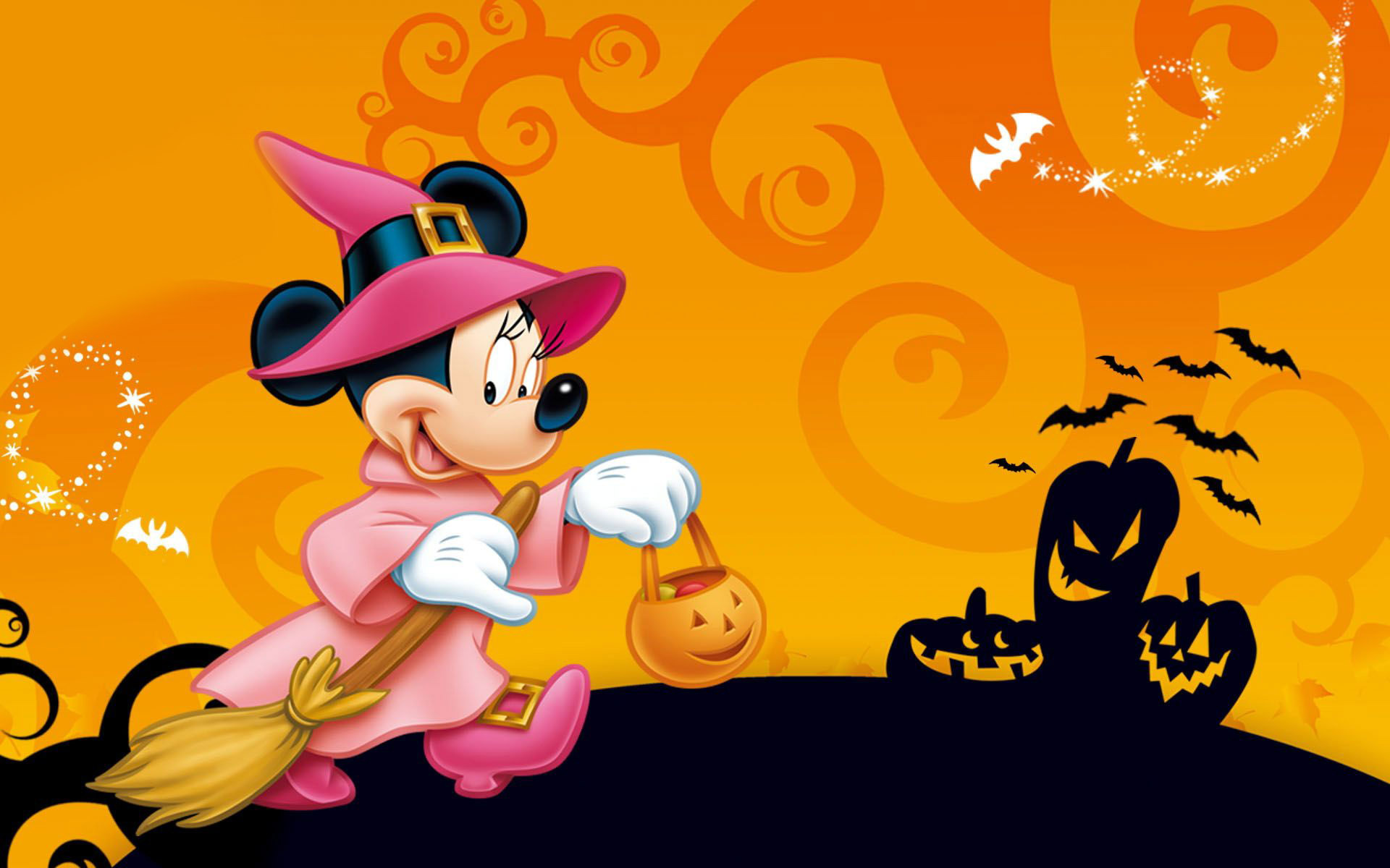 Minnie Mouse Wallpaper - Disney Halloween Background - HD Wallpaper 