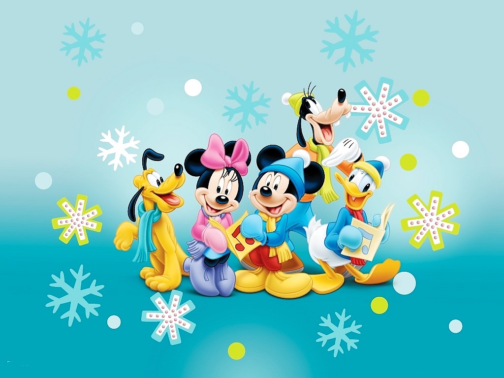 Mickey Mouse Christmas Wallpaper Wallpapersafari - Mickey Mouse Gang Christmas - HD Wallpaper 
