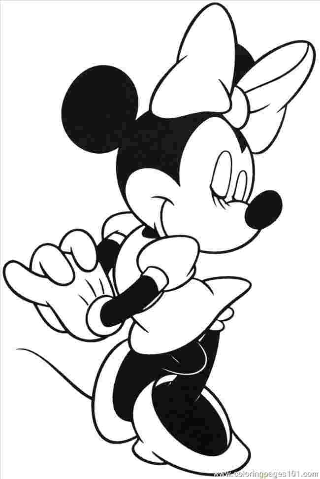 Minnie Mouse Coloring Pages Wallpapers For Computers - Black And White Minnie Mouse Outline - HD Wallpaper 