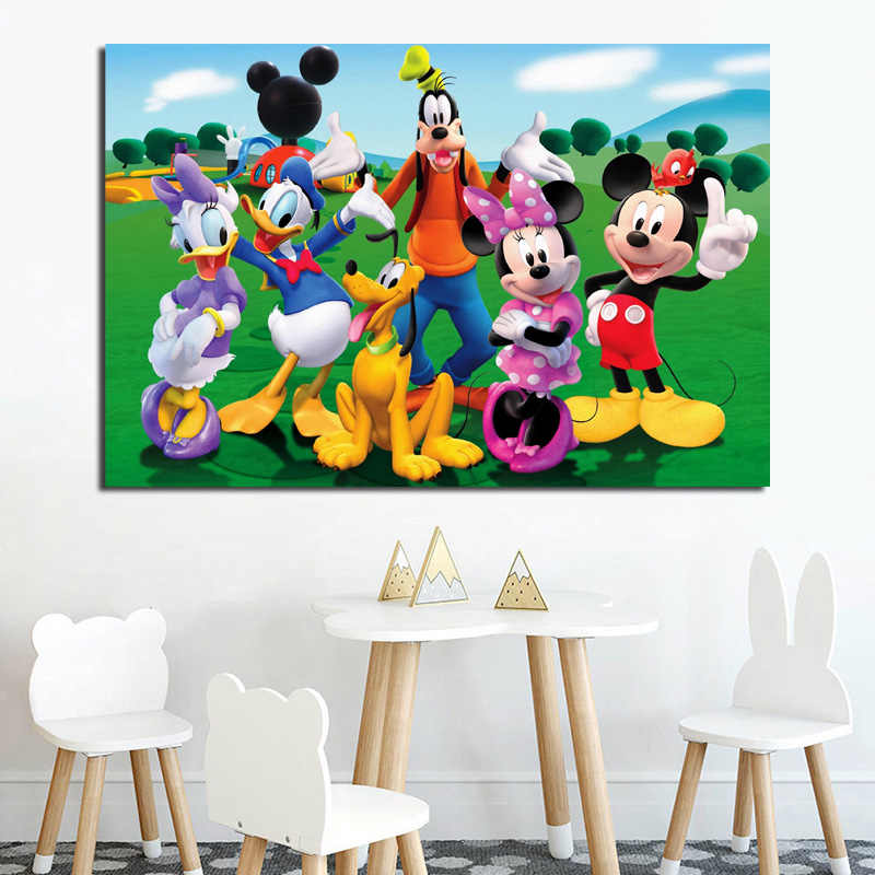 Mickey Mouse Clubhouse Wallpaper Wall Art Canvas Poster - Free Mickey Mouse Background - HD Wallpaper 
