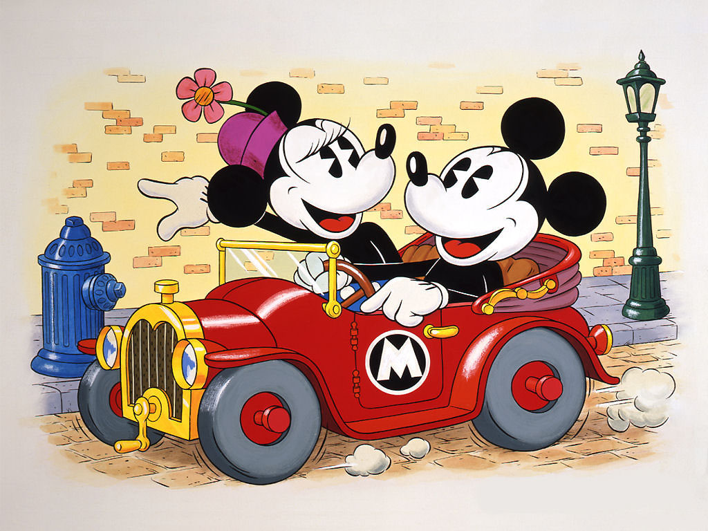 Mickey Minnie Mouse - Classic Mickey And Minnie Art - HD Wallpaper 