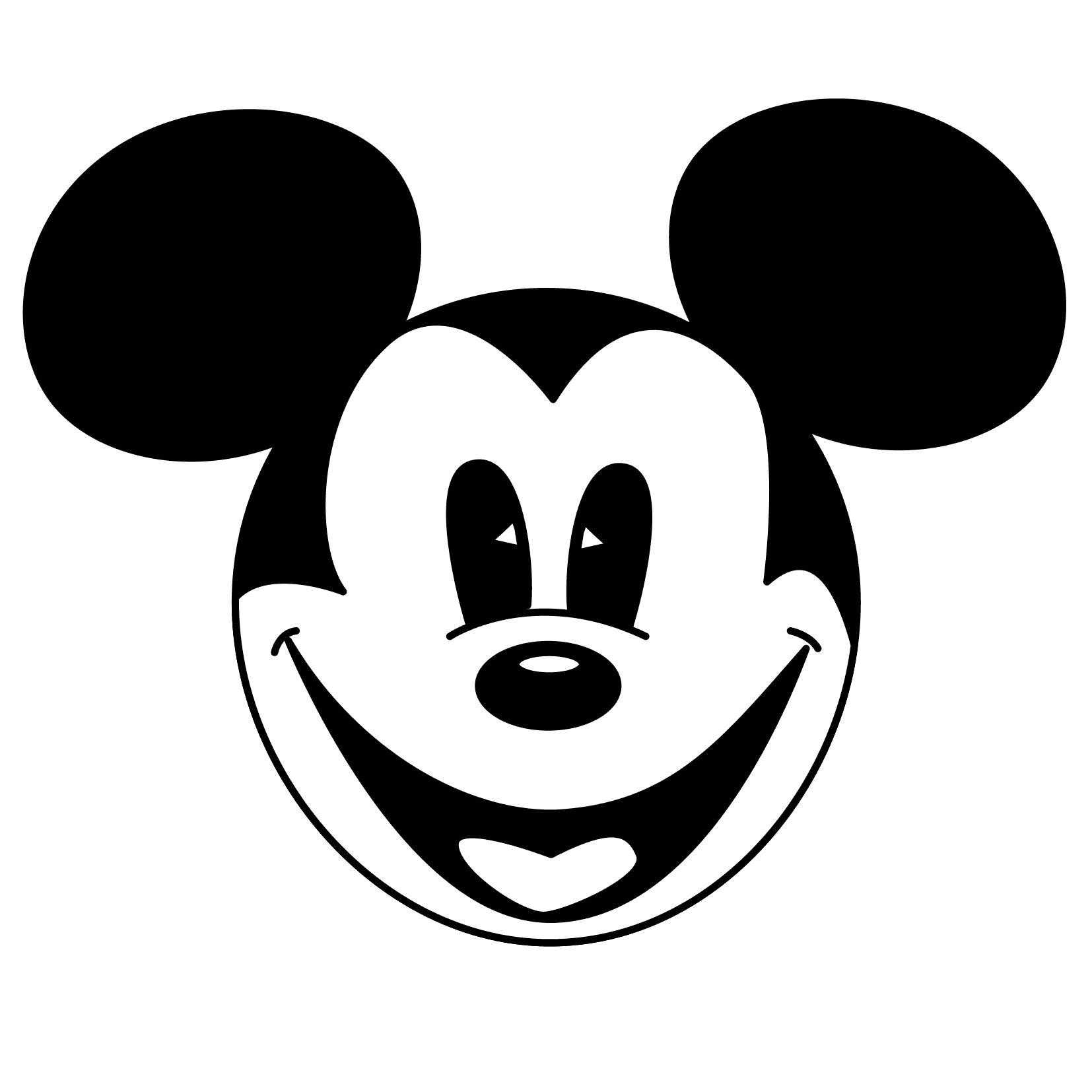Mickey Mouse Black And White Face Free Download Clip - Mickey Mouse's Face - HD Wallpaper 