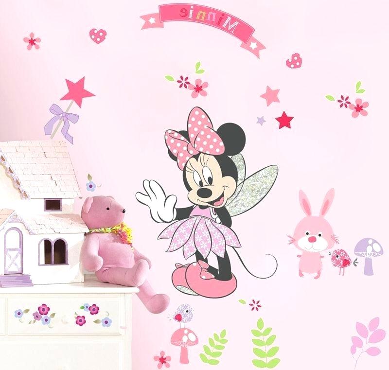 Minnie Mouse Mural Lovely Mouse Stickers Nursery Bedroom - Wall Decal - HD Wallpaper 