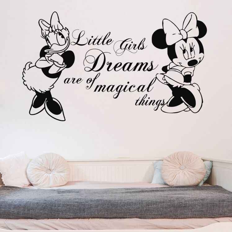 Nursery Decor Minnie Mouse And Daisy Decal Kid Room - Beach Huts Wallpaper Uk - HD Wallpaper 
