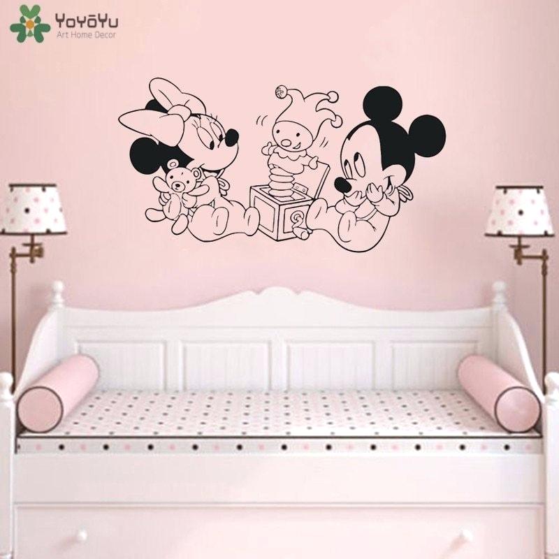 Minnie Mouse Wall Decals Wall Decal Mickey Mouse Mouse - Minnie Mouse Girl Nursery Theme - HD Wallpaper 