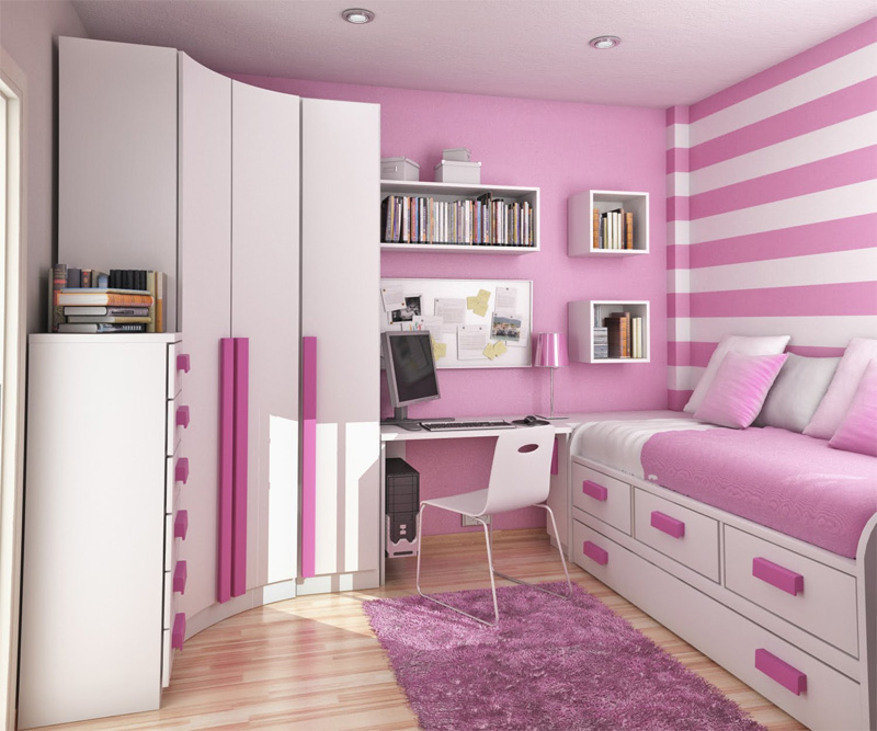 Interior Bedroom Design Teenage Girls - HD Wallpaper 