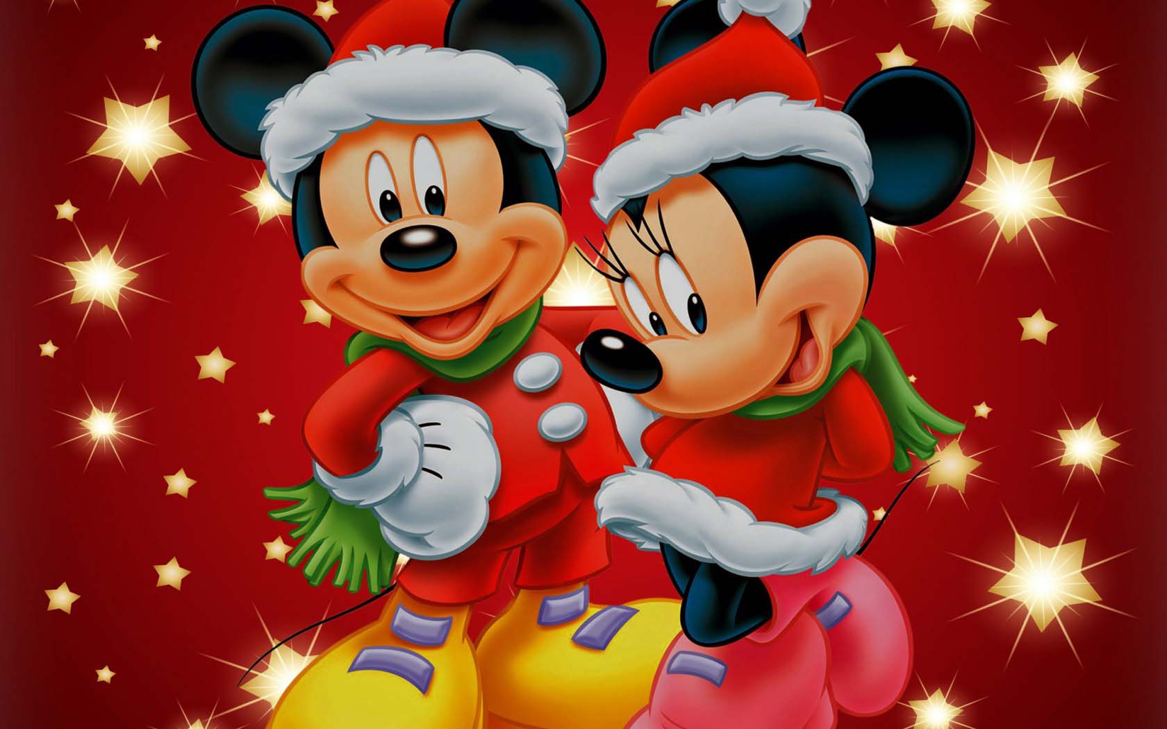 Minnie Mouse Wallpapers Wallpaper - Mickey Mouse Minnie Mouse Christmas - HD Wallpaper 