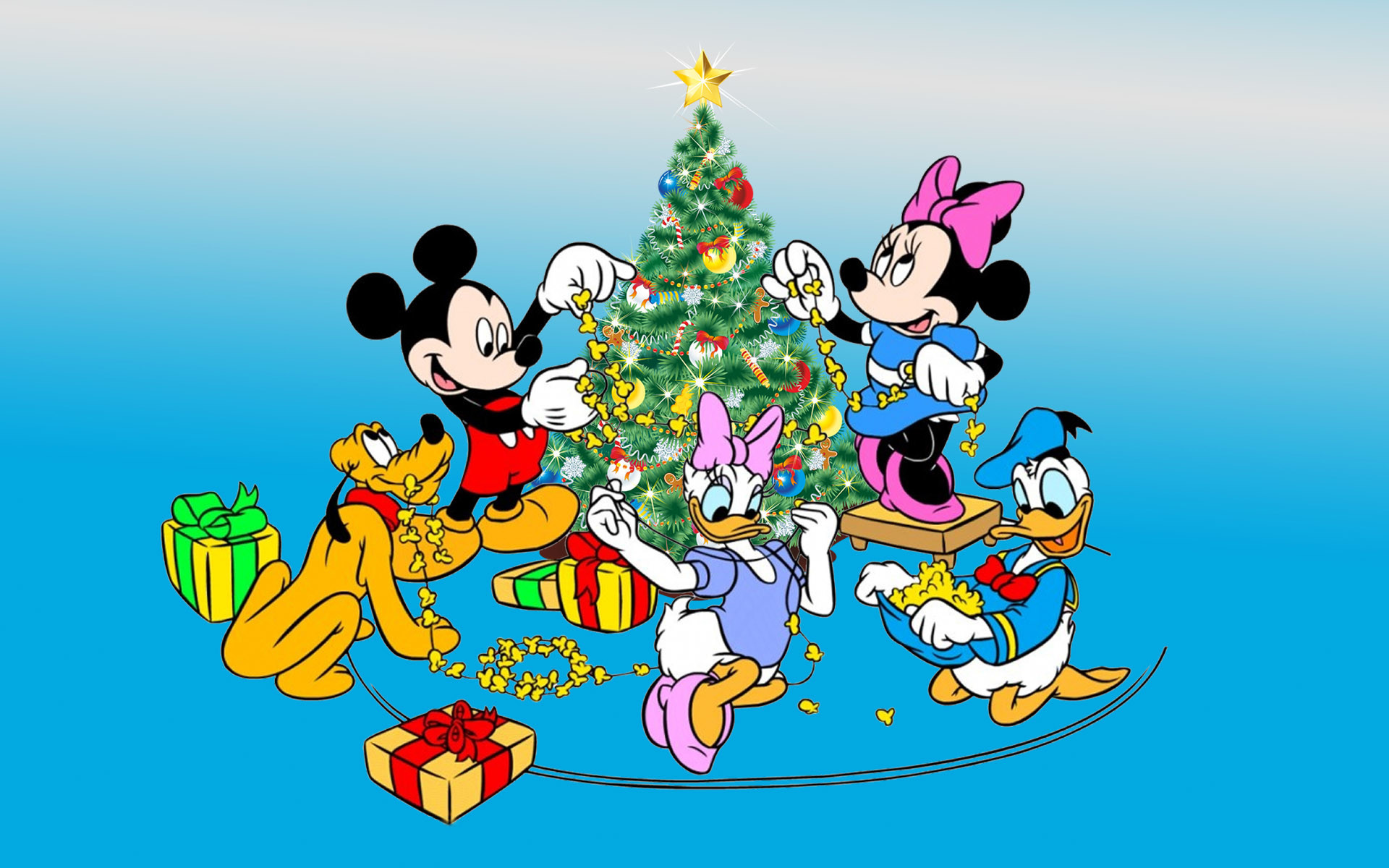1920x1200, Mickey And Minnie Mouse Wallpapers 68 
 - Mickey Mouse And Christmas Tree - HD Wallpaper 