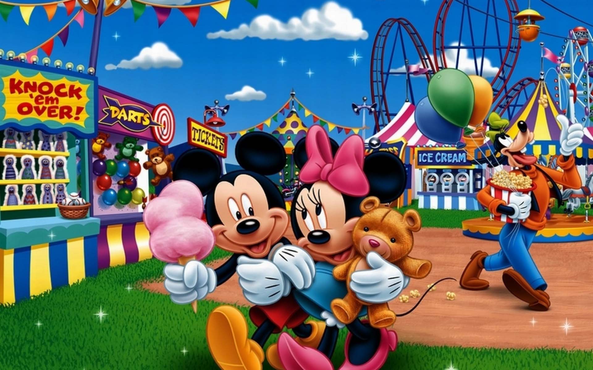 Minnie Mouse And Mickey Mouse Wallpaper Page - Mickey Y Minnie Feria - HD Wallpaper 