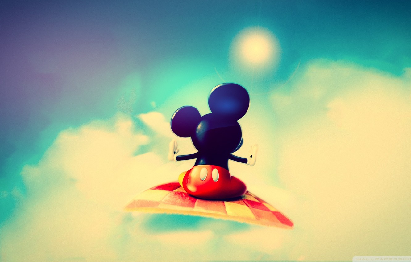 Photo Wallpaper Flight, Mickey Mouse, Cute Mickey Mouse, - Cute Wallpapers Of Mickey Mouse - HD Wallpaper 