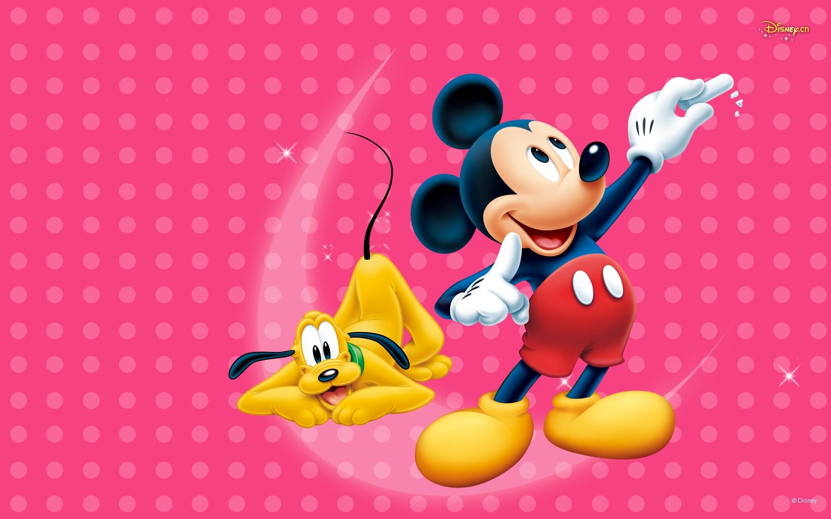 Mickey Mouse With Pink Background - HD Wallpaper 