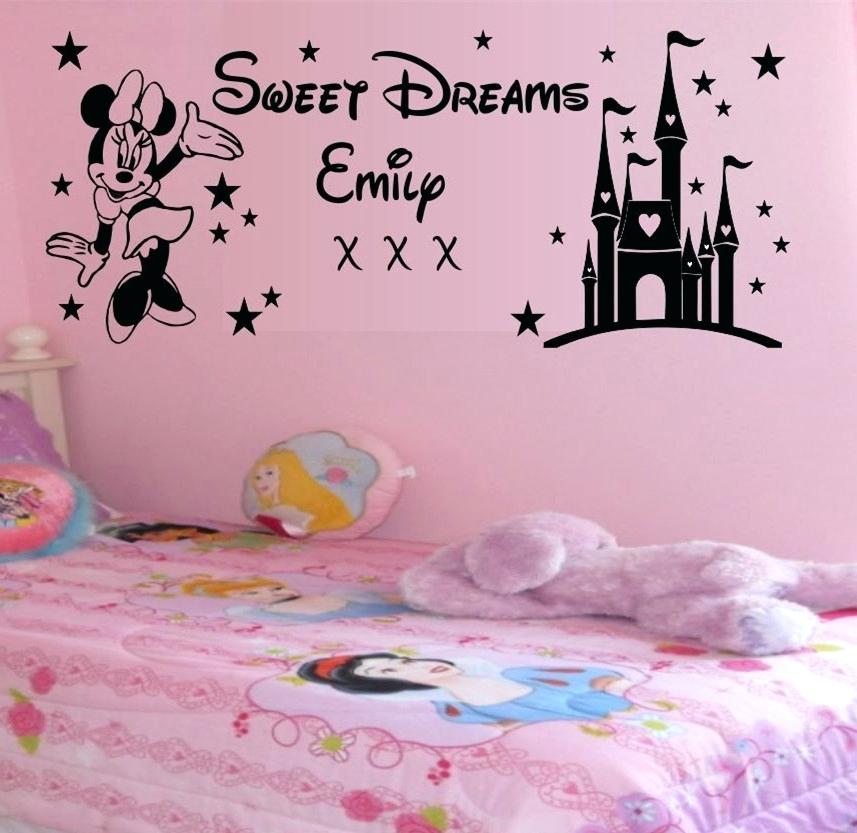 Minnie Mouse Wall Stickers Custom Kids Name Sweet Dreams - Minnie Mouse Girls Room - HD Wallpaper 
