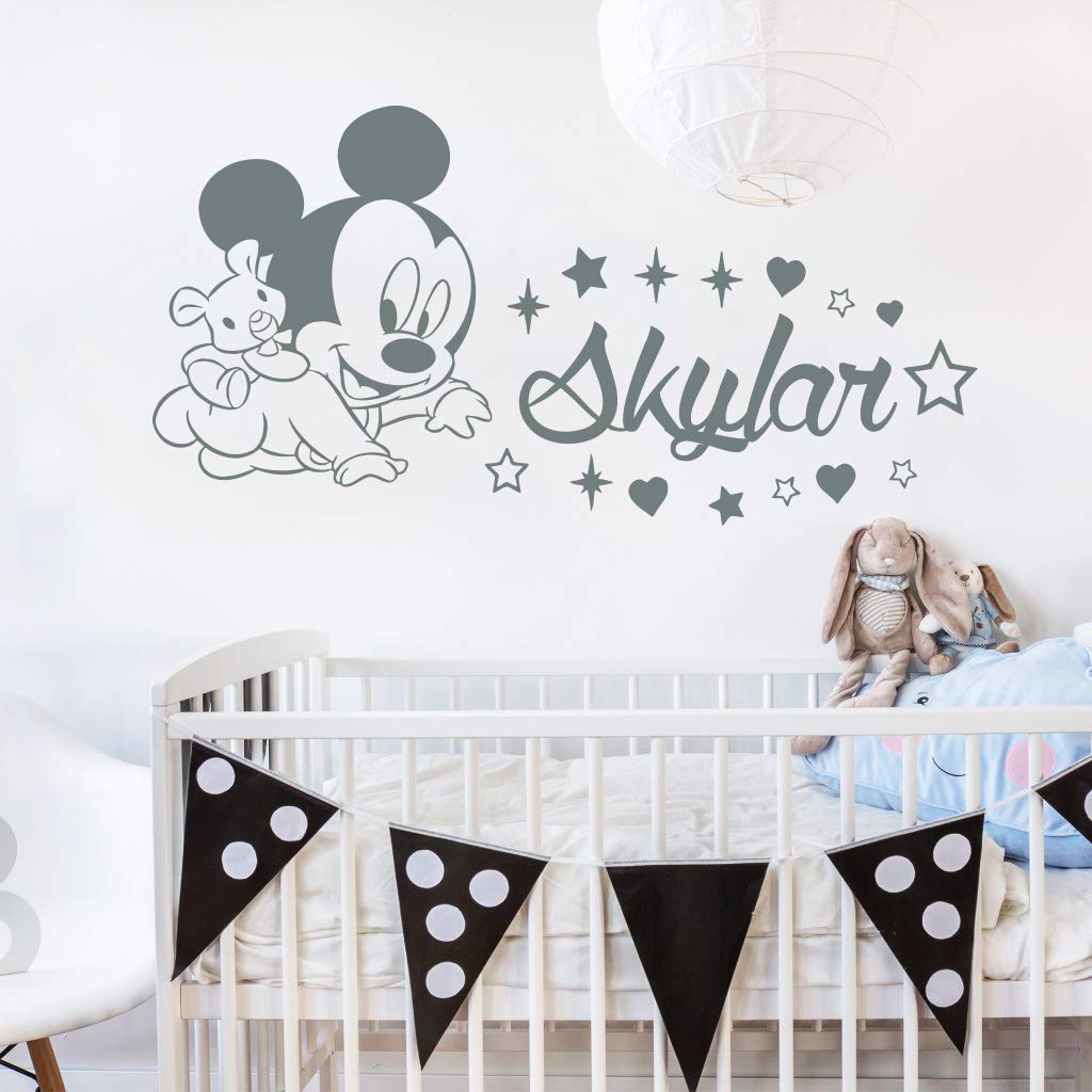 Name Wall Decal Baby Mickey Mouse Vinyl Decals Sticker - HD Wallpaper 