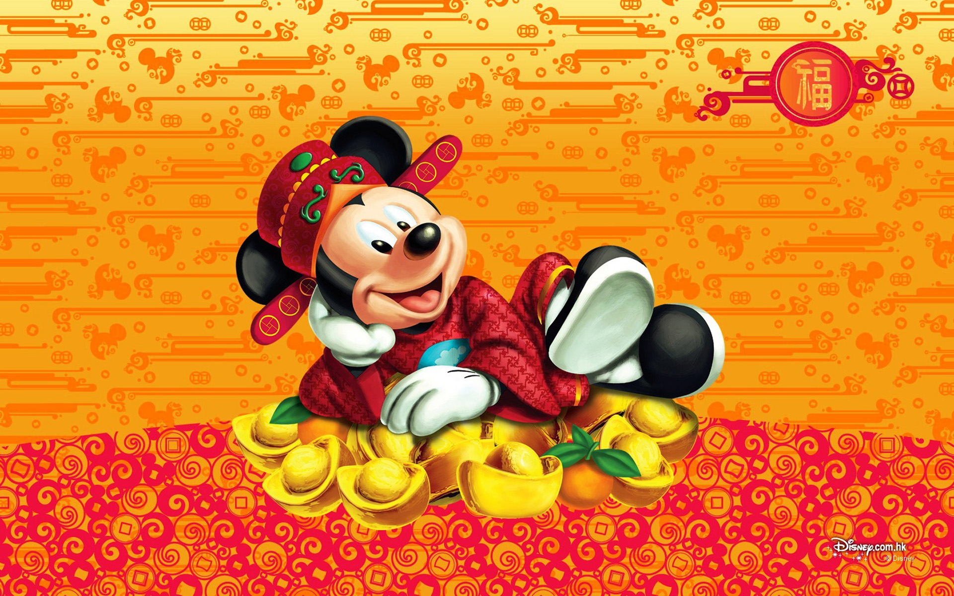 Mickey Mouse Chinese New Year - HD Wallpaper 