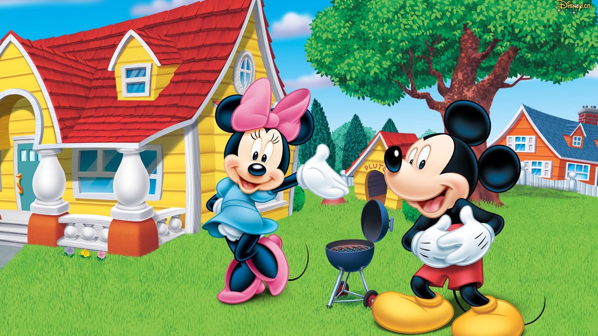 Mickey And Minnie Mouse House - HD Wallpaper 