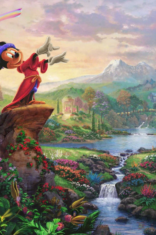Mickey Mouse Thomas Kinkade - HD Wallpaper 